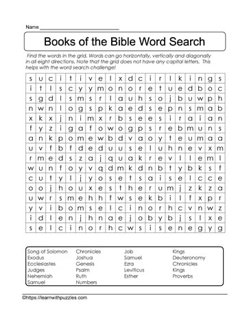 Easy WordSearch Bible Books